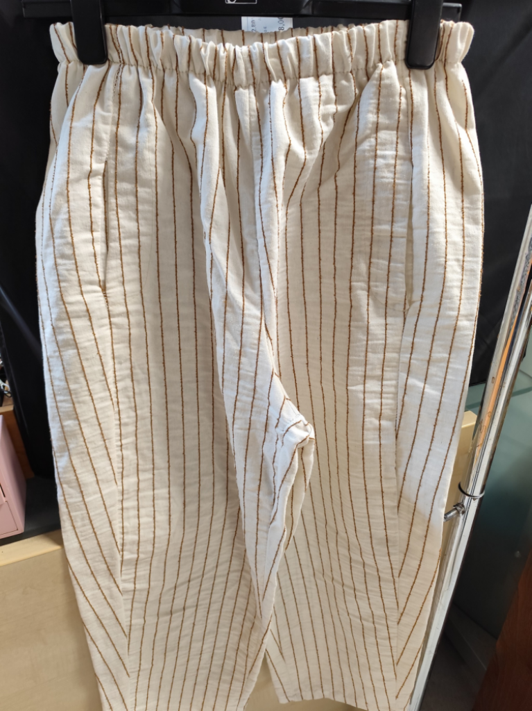 Mercatopoli Pantaloni Righe Bianco E Marrone Tg U