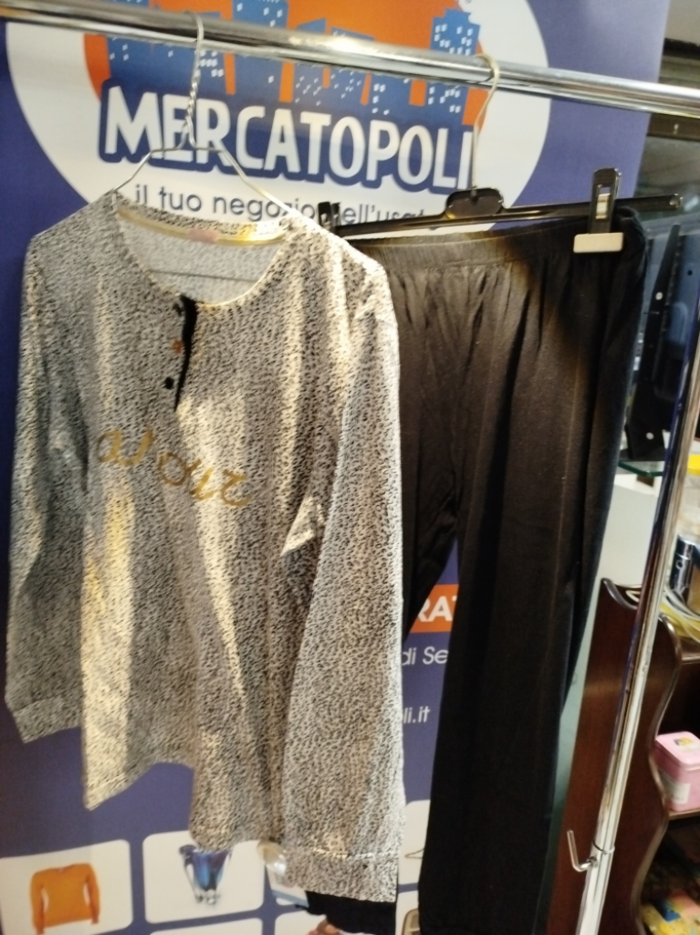 Mercatopoli Pigiama Irge Tg L Nero E Maculato