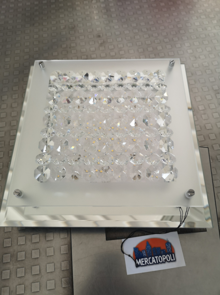 Mercatopoli Plafoniera Quadrata Cristalli
