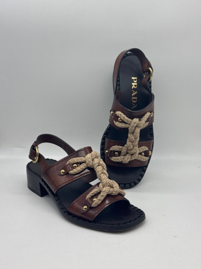 Mercatopoli Prada Sandalo Cuoio Con Corda 37.5