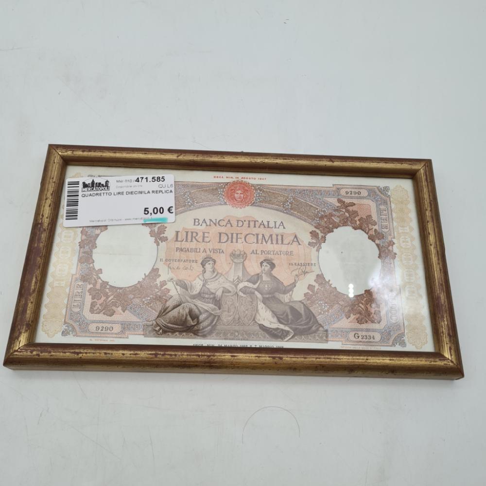 Mercatopoli QUADRETTO LIRE DIECIMILA REPLICA