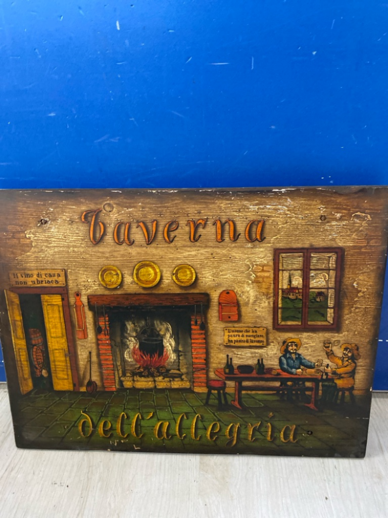 Mercatopoli QUADRO LEGNO FIRMATO F. CONZ