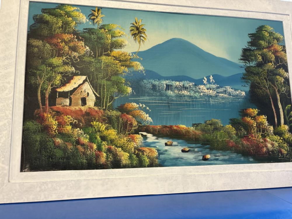 Mercatopoli Quadro Paesaggio Con Cornice Bianca