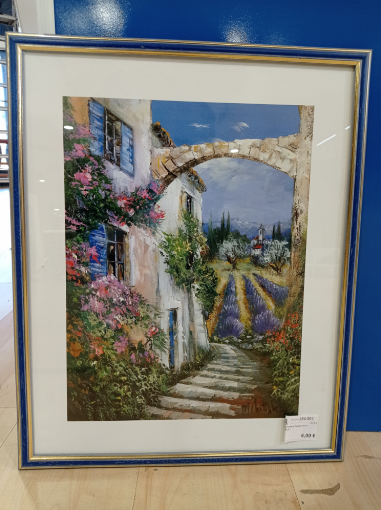 Mercatopoli Quadro Stampa Paesaggio Cornice Blu