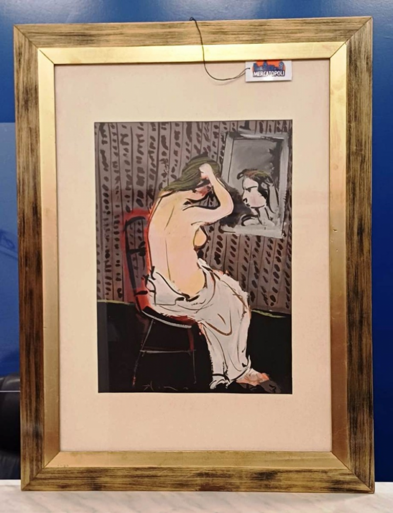 Mercatopoli Quadro Tempera Donna Allo Specchio