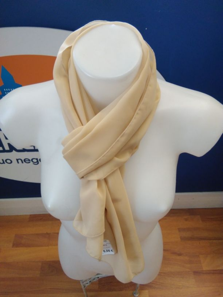 Mercatopoli SCIARPINA BEIGE TRASPARENTE