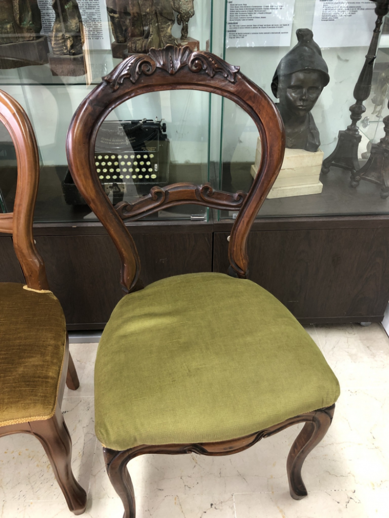 Mercatopoli Sedia Legno Cuscino Verde