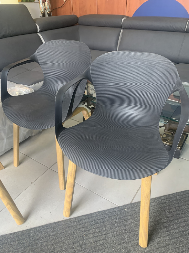 Mercatopoli Set 4 Sedie Nere Con Pgambe Legno
