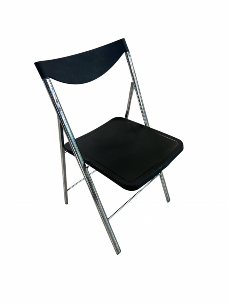 Mercatopoli Set 4 Sedie Nere Gambe Acciaio