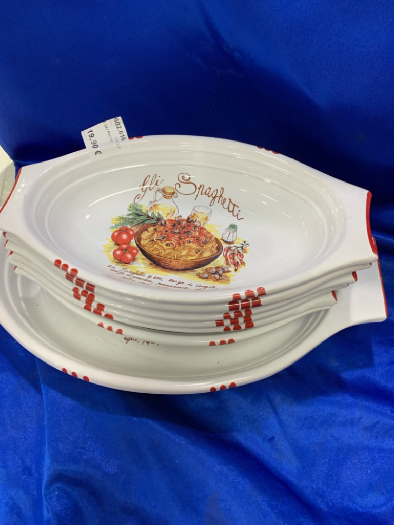 Mercatopoli SET PASTA VASSOIO E SEI PIATTI OVALI
