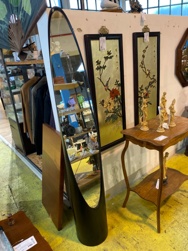 Mercatopoli SPECCHIO AD UNGHIA NERO ALTO 160 CM