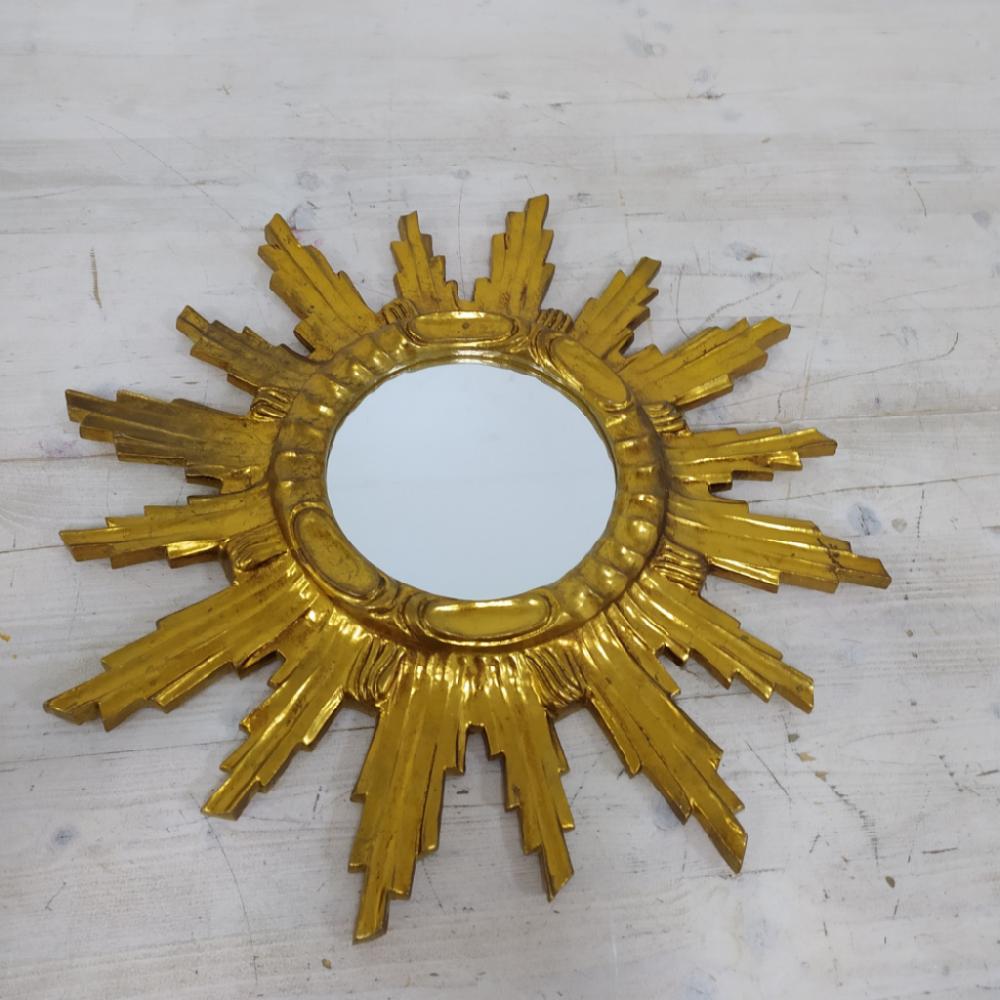 Mercatopoli Specchio Sole Cornice Legno Gold 50vm