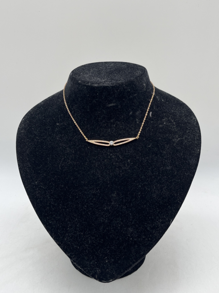 Mercatopoli Swarovski Collanina Dorata Brillantini