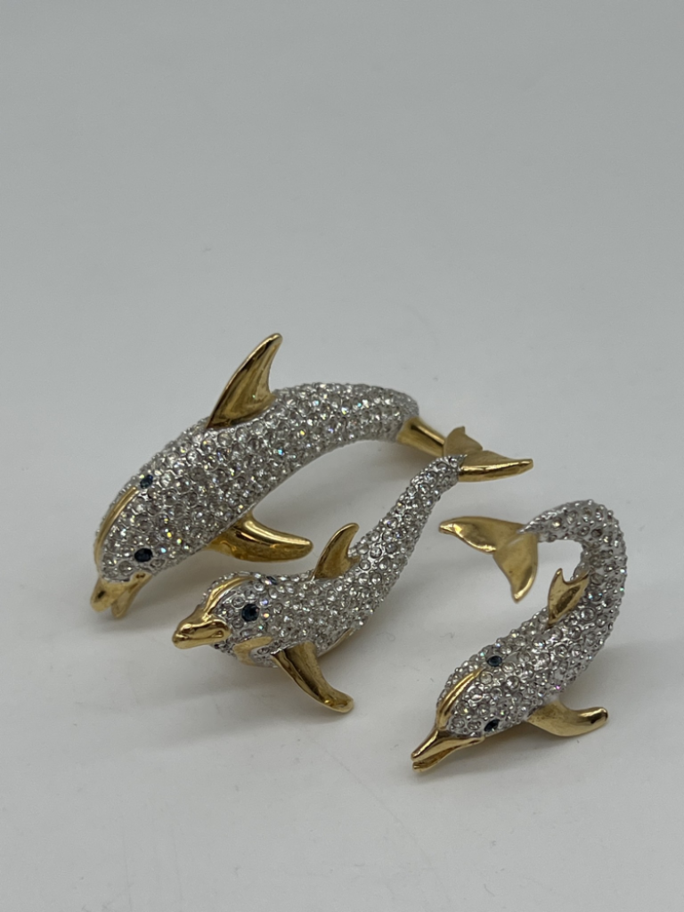 Mercatopoli Swarovski Tris Delfini Pietre