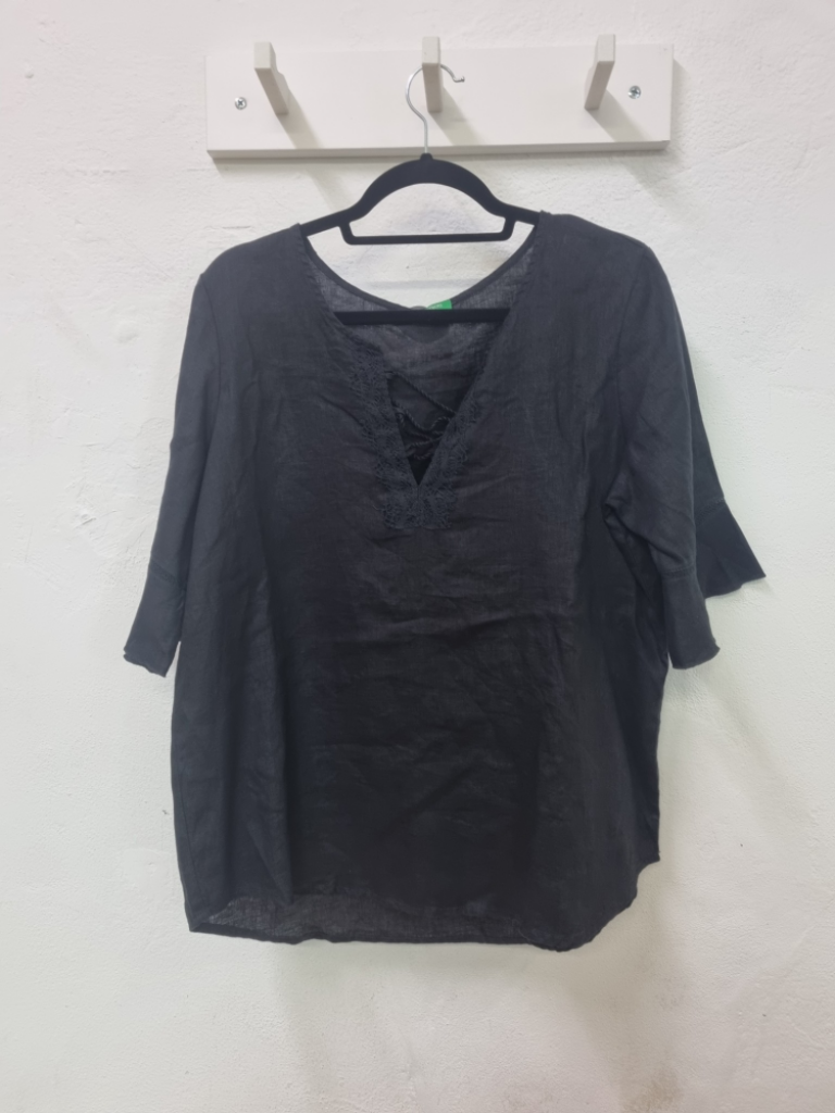 Mercatopoli T Shirt Lino Nera Benetton Tg M/l