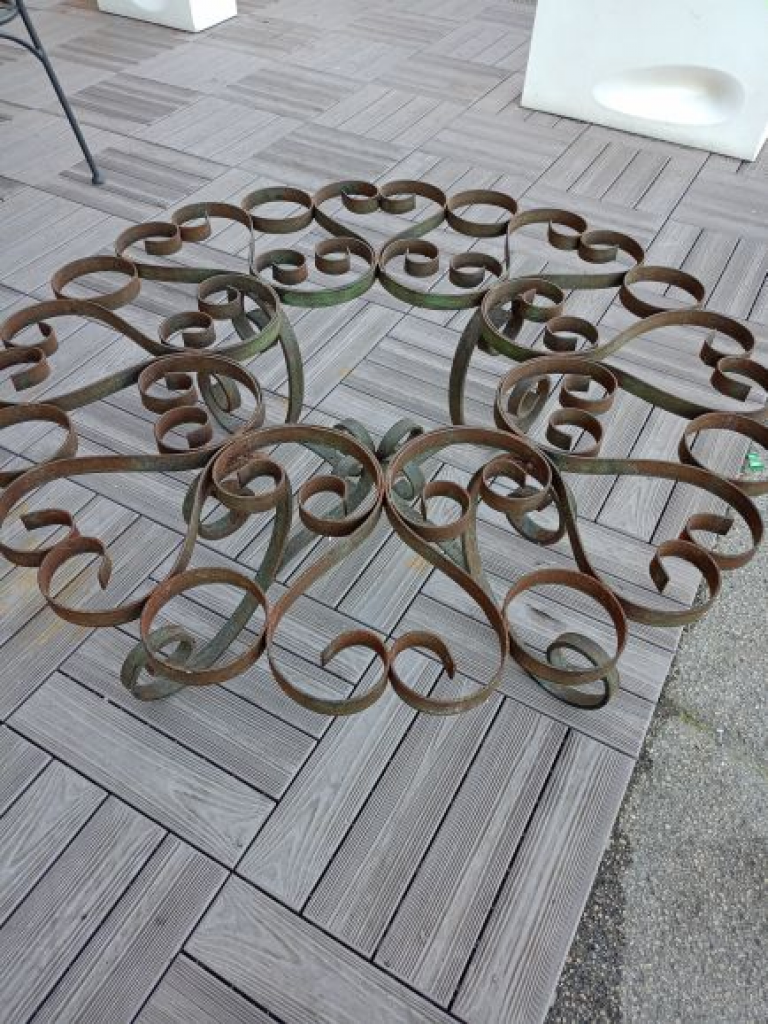 Mercatopoli Tavolo In Ferro Battuto Vintage 104x37