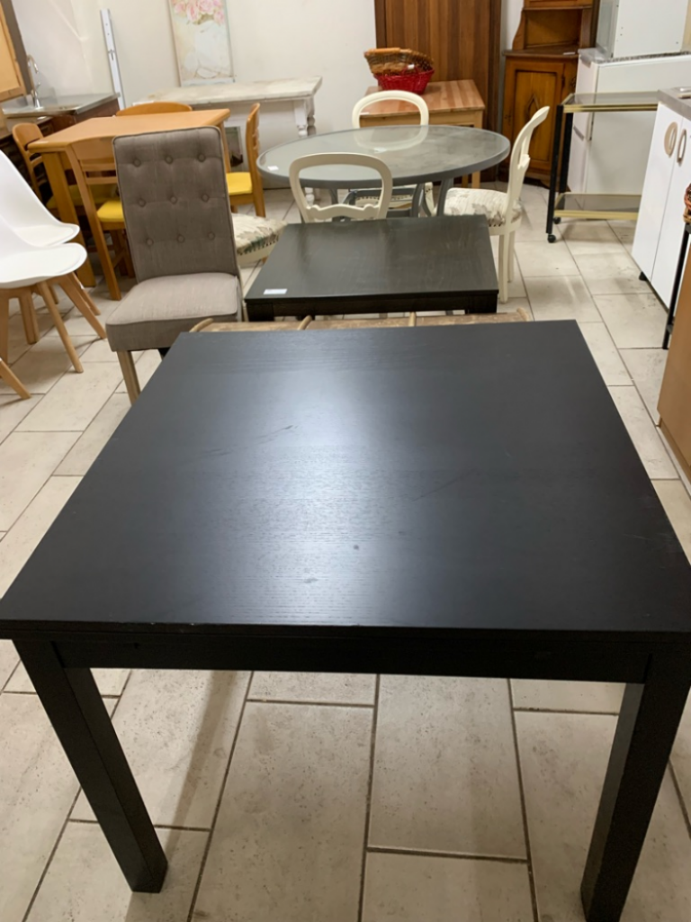 Mercatopoli Tavolo Quadrato Nero Marrone Scuro