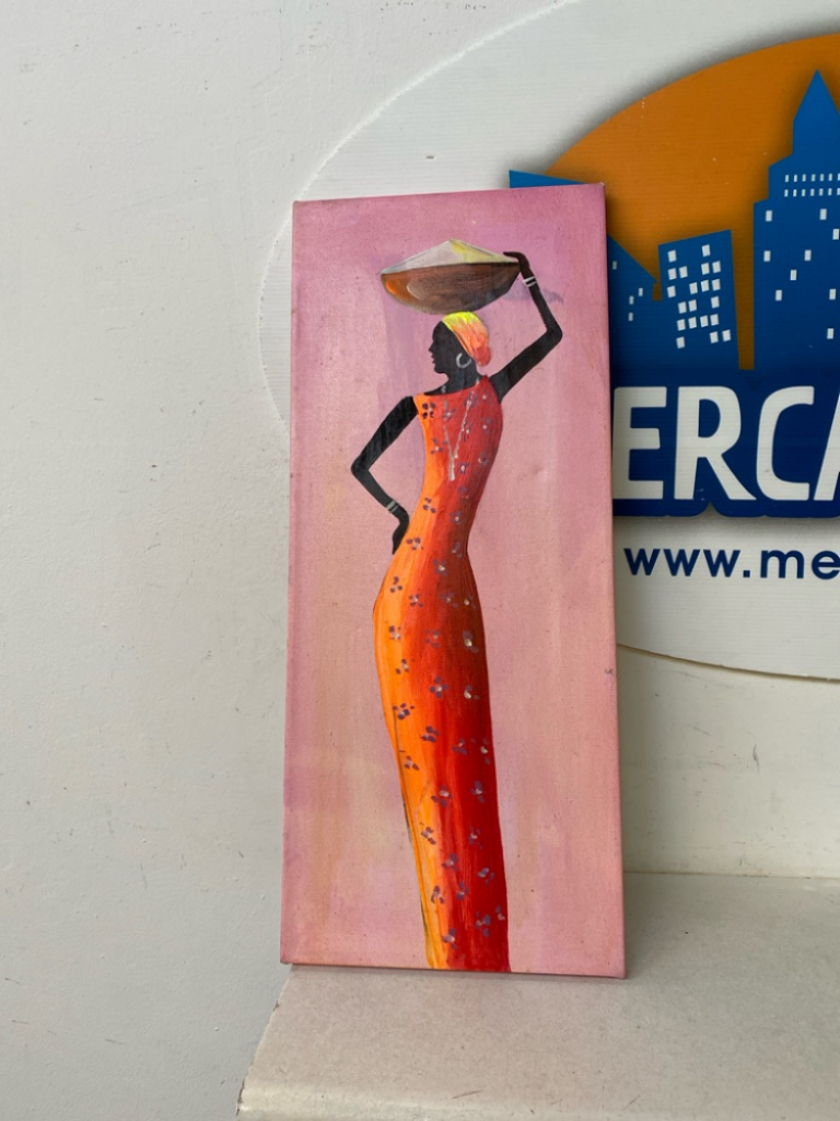 Mercatopoli Tela Dipinta Donna Africana