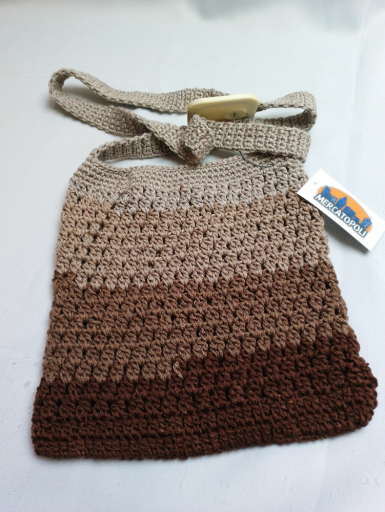 Mercatopoli Tracolla Uncinetto Marrone Melangiata