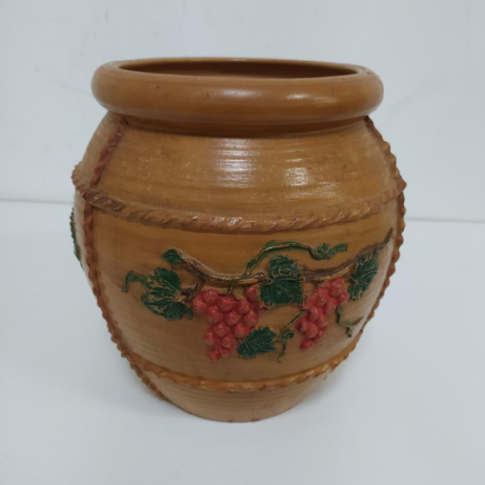 Mercatopoli Vaso Terracotta Smaltata H 24cm