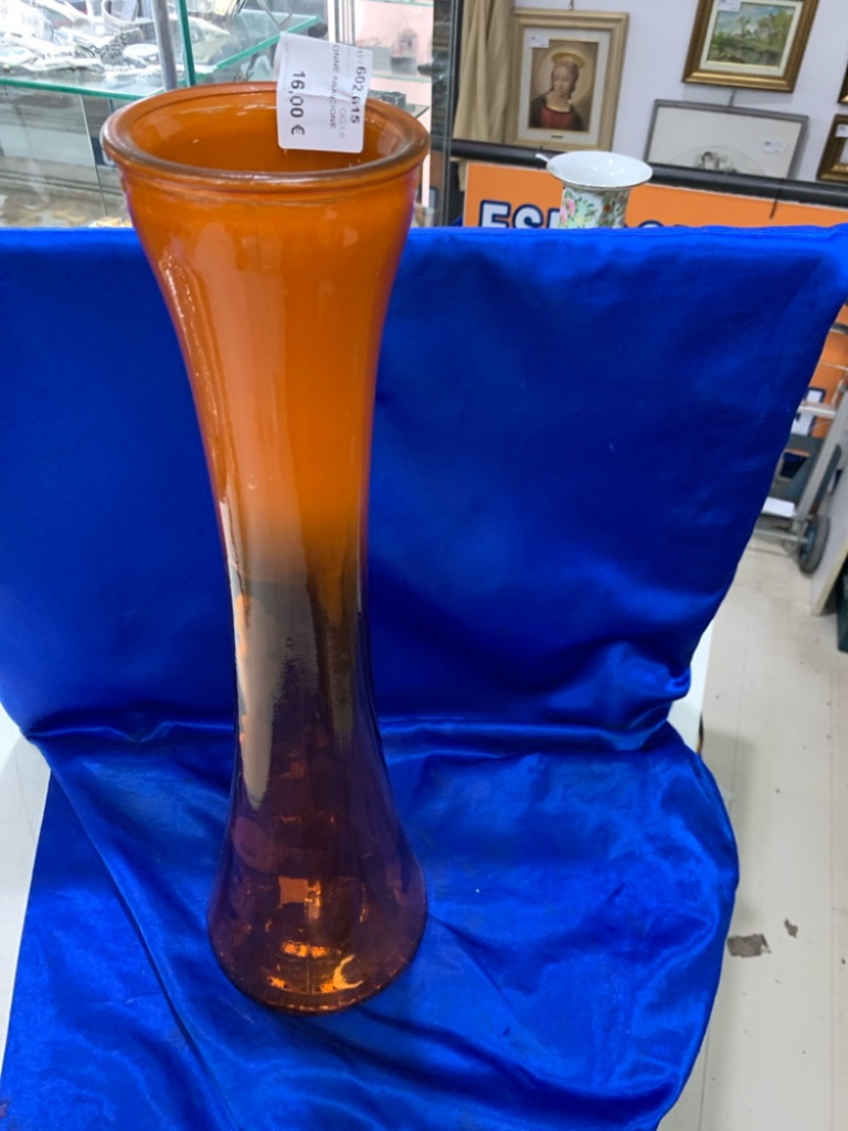 Mercatopoli VASO VETRO COLONNE ARANCIONE H.55 W
