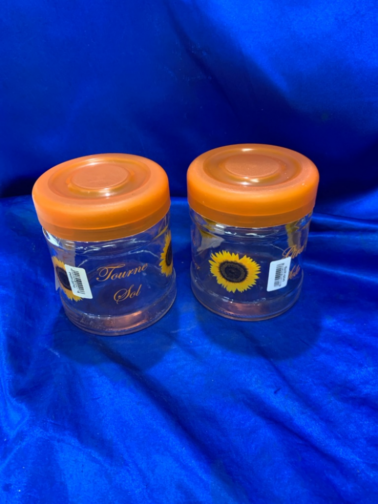 Mercatopoli VASO VETRO TAPPO ARANCIO GIRASOLE