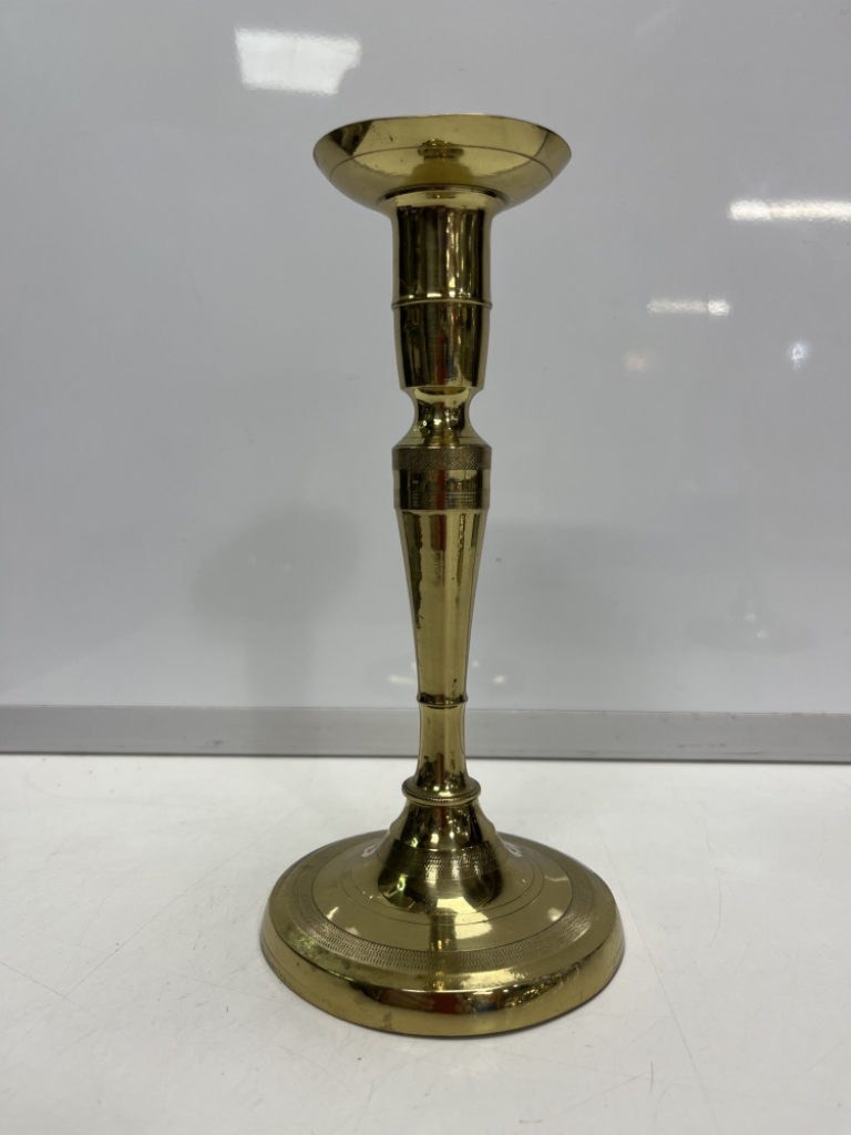 Mercatopoli Vecchio Candelabro Ottone H 20 Cm