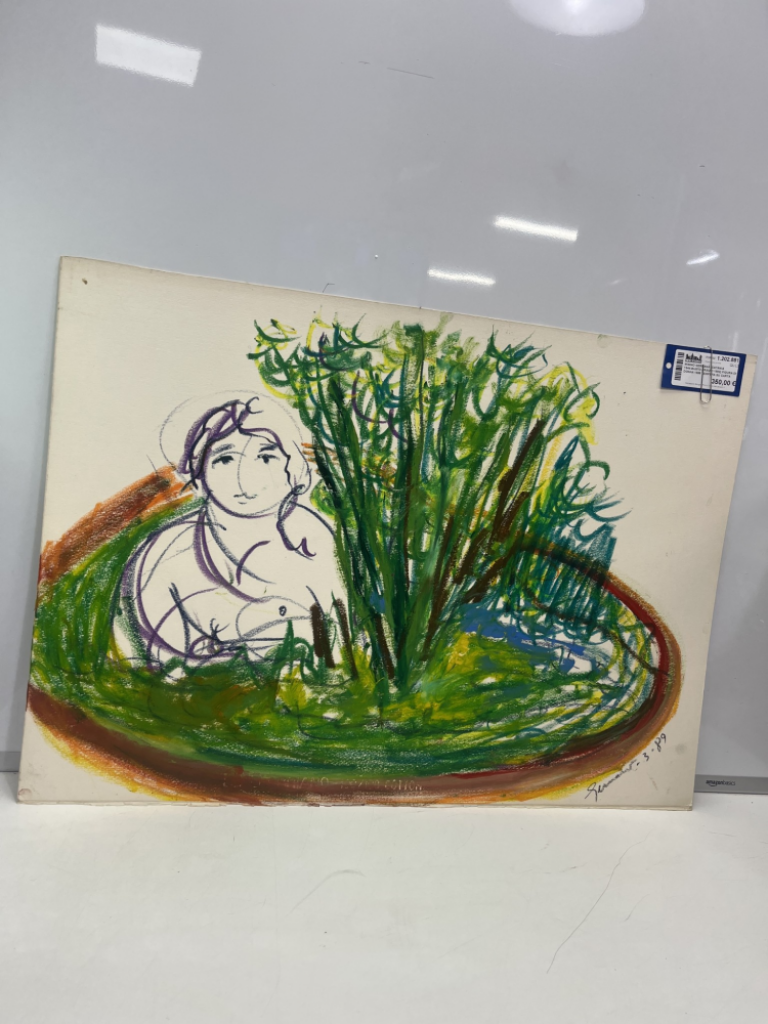 Mercatopoli Mimmo Germanà (Catania 1944-Busto Arsizio 1992) Figura di donna 1989 Tempera su carta