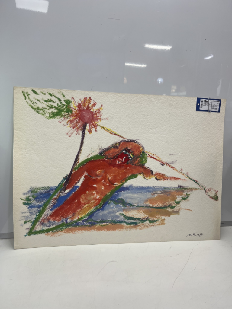 Mercatopoli Mimmo Germanà (Catania 1944-Busto Arsizio 1992) Figura di donna 1988 Tempera su carta