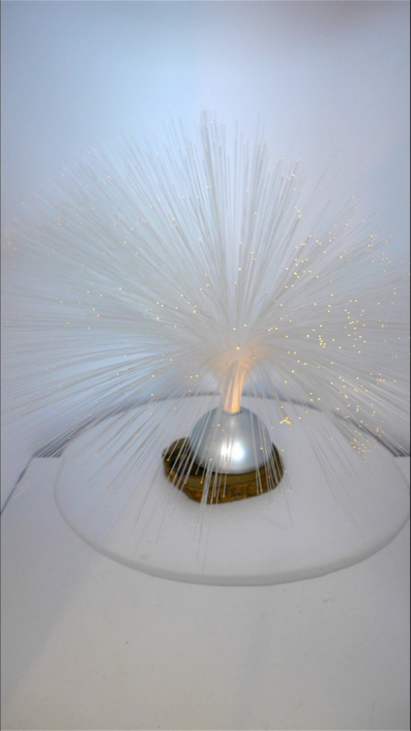 Mercatopoli Mini Lampada A Fibre Ottiche A Pile Hh 35cm