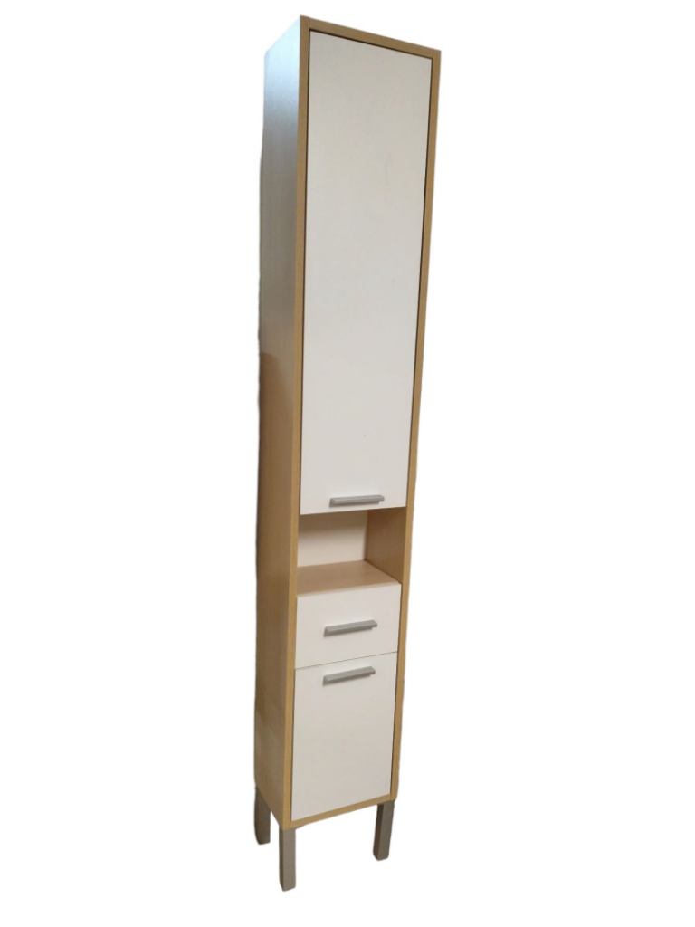 Mercatopoli Mobile Colonna Per Bagno 2 Ante E 1 Cassetto L32.5 H199 P22.5
