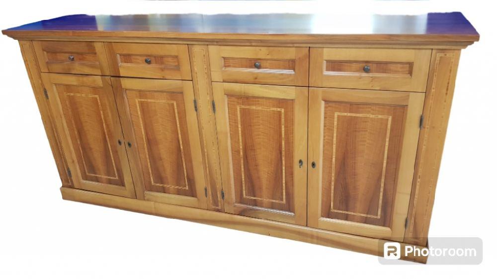 Mercatopoli Mobile Credenza Legno Noce Nazionale Intarsiato L224 P52 H110