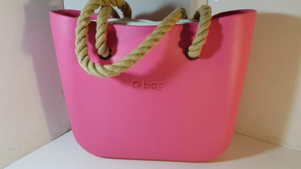Mercatopoli O Bag Borsa Pink Manici Corda 40x12x32cm