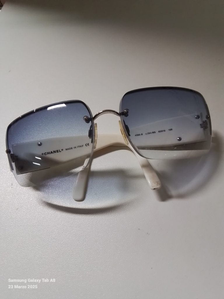 Mercatopoli Occhiale Donna Da Sole Chanel Stecche Laterali Con Macchie