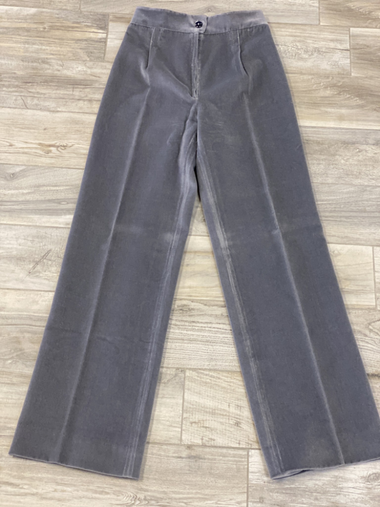 Mercatopoli Pantalone Sartoriale In Velluto Liscio Grigio Donna Tg 42/44