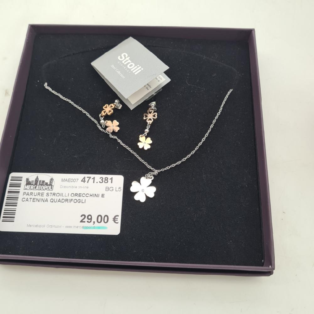 Mercatopoli Parure Stroilli Orecchini E Catenina Quadrifogli