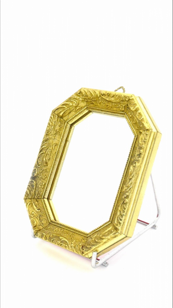 Mercatopoli Piccolo Specchio Ottagonale Cornice Dorata 14x18cm