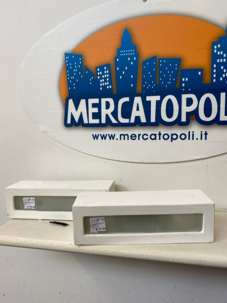 Mercatopoli Plafoniera In Ceramica Biancha Con Lampada A Led