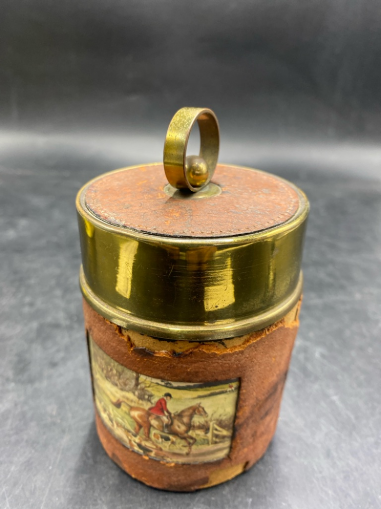 Mercatopoli PORTA SIGARETTE VINTAGE CUOIO UOMINI A CAVALLO
