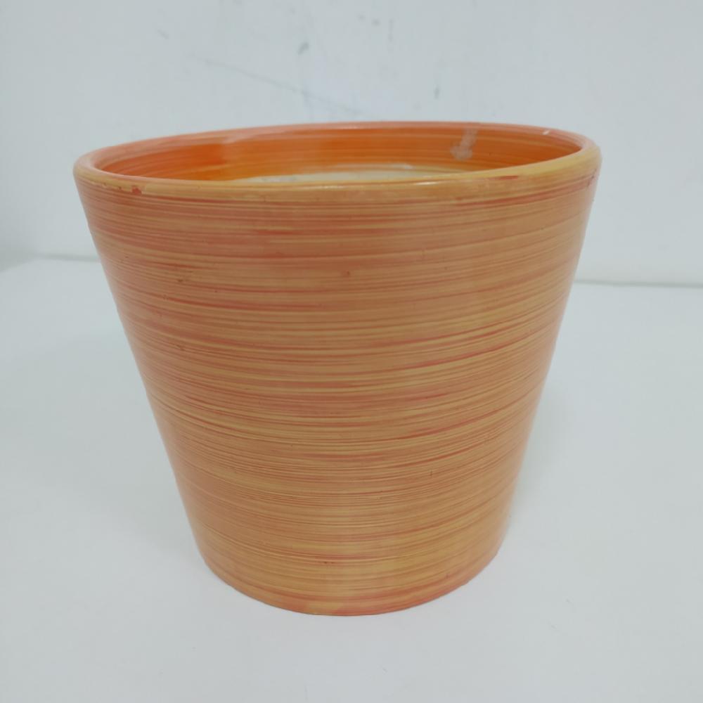 Mercatopoli Portavaso Ceramica Arancio H 16cm D 17cm