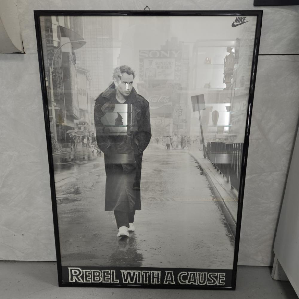 Mercatopoli Poste JOHN MCENROE 1989 NIKE POSTER "REBEL WITH A CAUSE" 63x93 Con Cornice