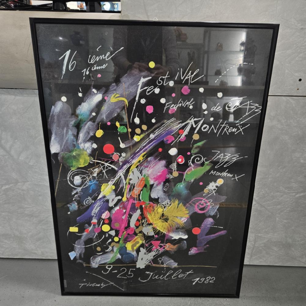 Mercatopoli Poster 16° Edizione Del Festival Del Jazz Di Montreux 1982 73x102 Compreso Di Cornice