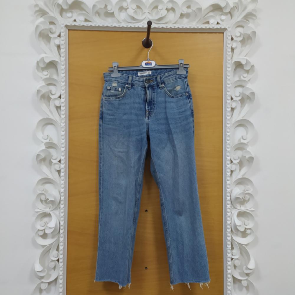 Mercatopoli Pull&bear Pantalone In Denim Dritto Fondo Sfrangiato D/XS