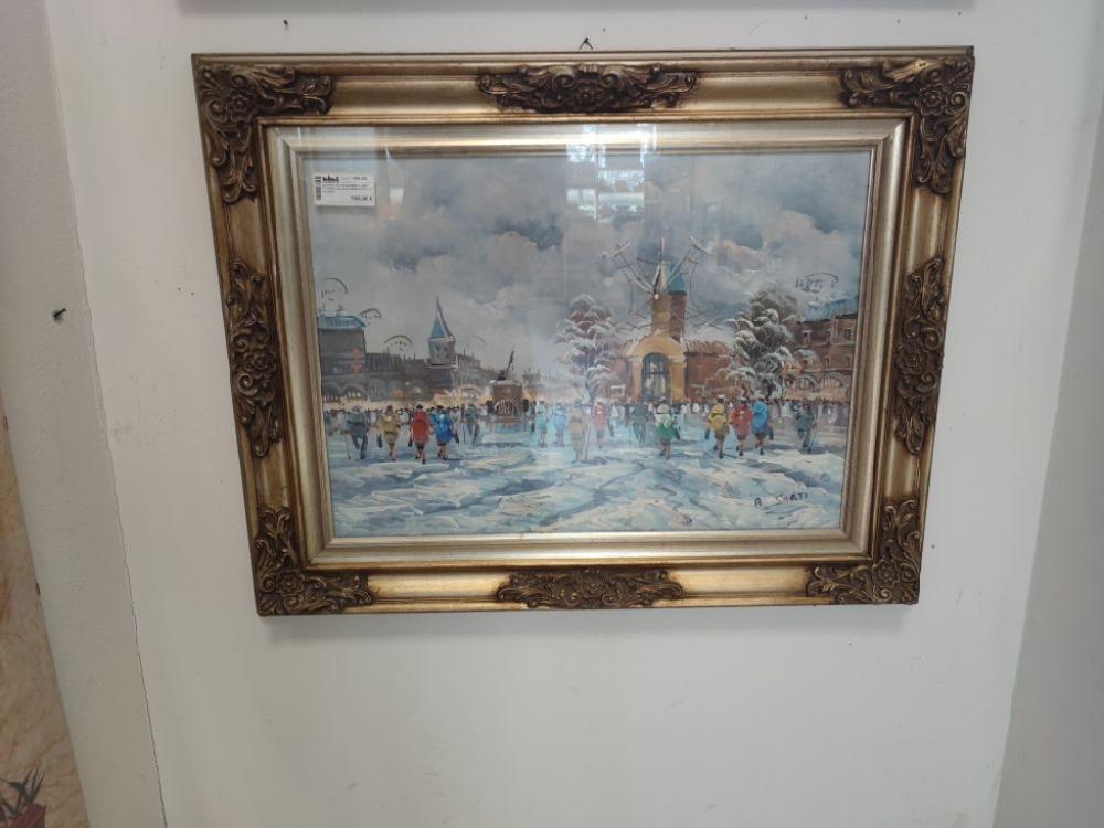 Mercatopoli Quadro 70 X 90 Autore A. SARTI Pittore Con Qualitàartistiche Di Valore