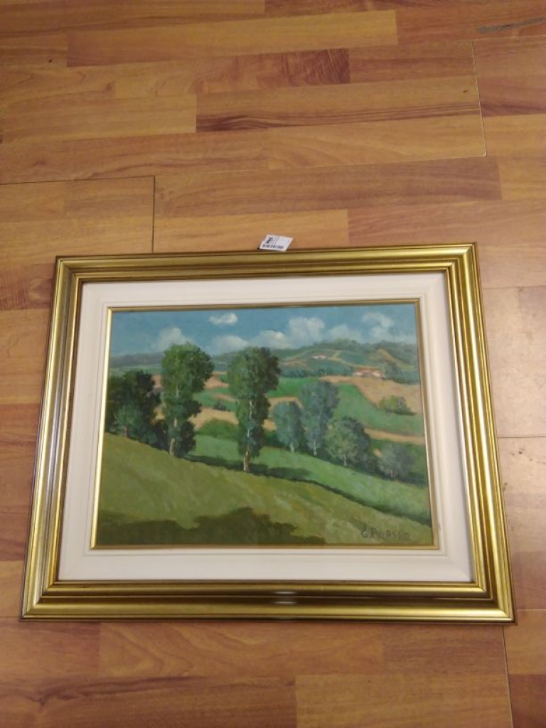 Mercatopoli Quadro A Olio Su Compensato Colline Astigiane 40 X 30