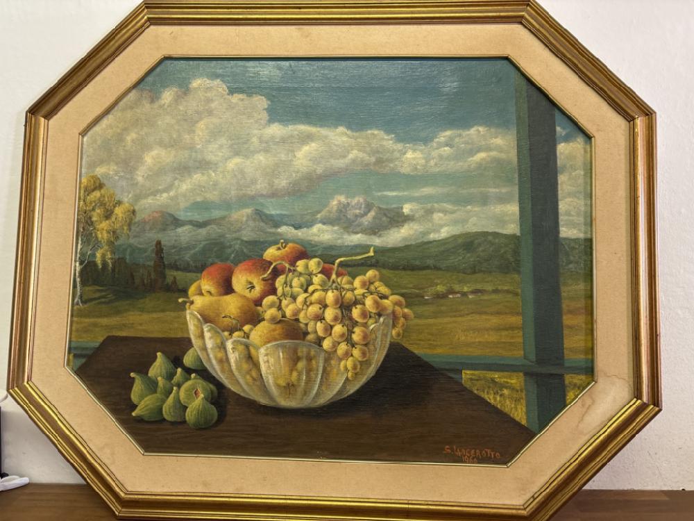 Mercatopoli Quadro Con Cornice Ottagonale Natura Morta