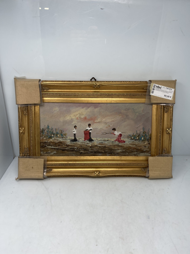 Mercatopoli Quadro Cornice Dorata Dipinto Chirichetti In Gioco 54x34