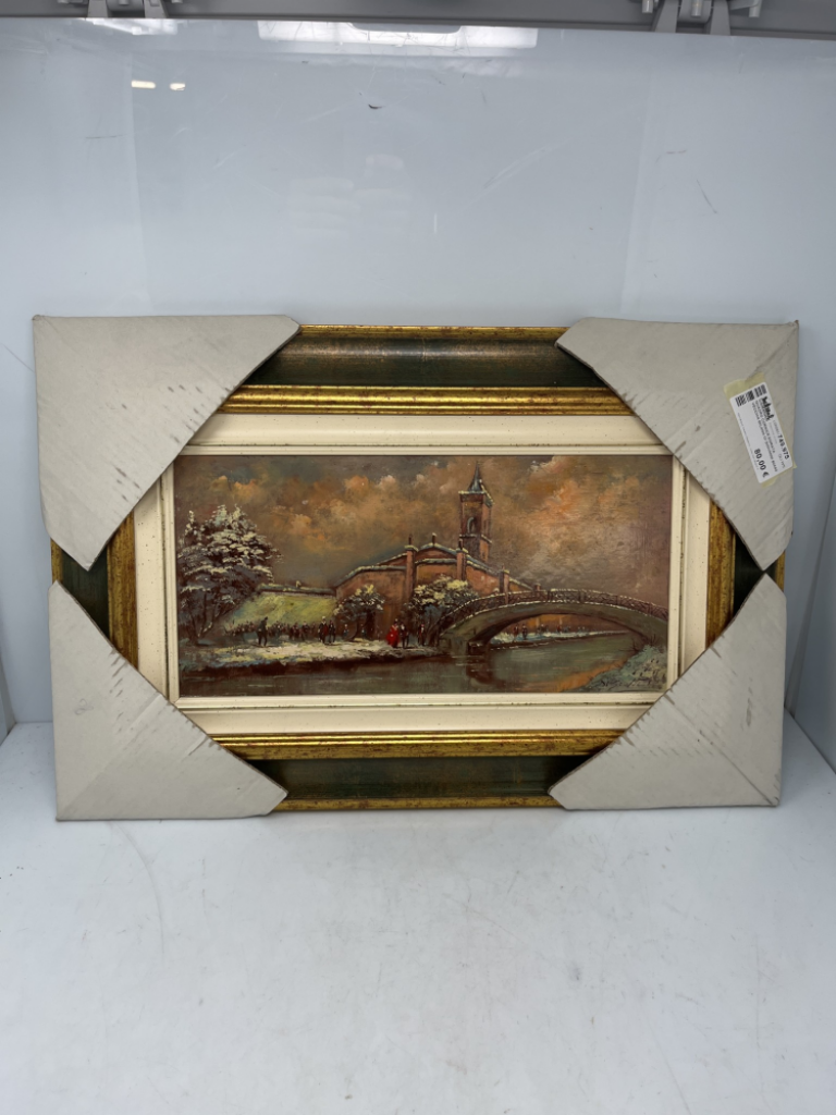 Mercatopoli Quadro Cornice Dorata Vecchia Milano Di Giovanni 60x40