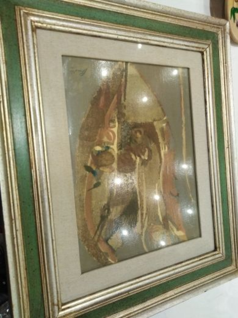 Mercatopoli Quadro Dipinto Gastone BREDDO Cornice Legno 52x62