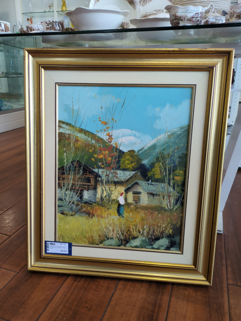 Mercatopoli Quadro Olio In Cornice Artista Sconosciuto Paesaggio Rurale 60 X 70